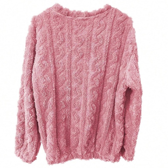 Cozy Teddy Long Sleeve Top Pants Pajamas Set - Picture 7 of 10